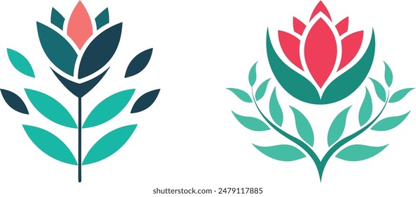        Flower logo vector art illustration.
