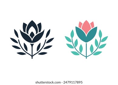        Flower logo vector art illustration.
