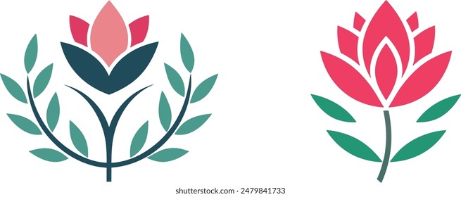        Ilustración del Arte vectorial del logotipo de la flor.
