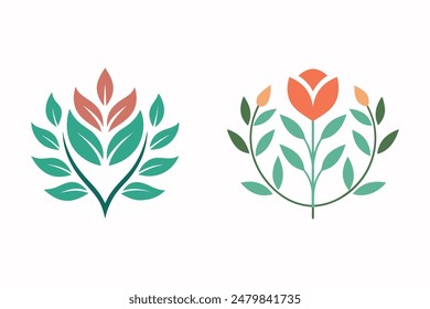        Flower logo vector art illustration.
