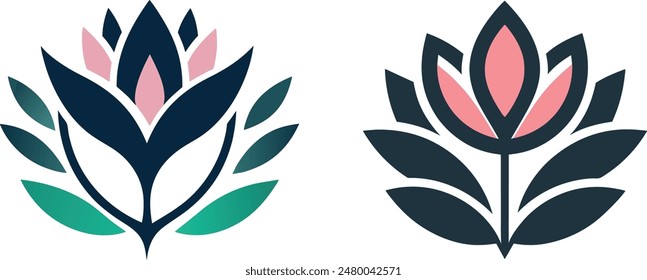        Flower logo vector art illustration.
