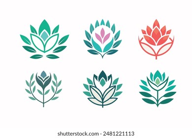        Flower logo vector art illustration.
