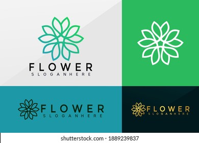 Flower logo vector, Brand Identity logo design, modern logo, Logo Designs Vector Illustration Template