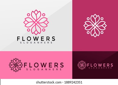 Blumenlogo, Vektorgrafik, Logo-Design für Markenzeichen, modernes Logo, Logo-Designs für Vektorgrafik-Vorlage