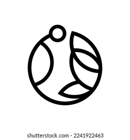 flower logo vector design, sleep, abstract art in black and white colors