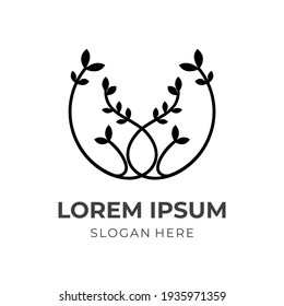 flower logo vector with flat black color style