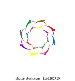 Flower logo vector graphic design, people active concept. 