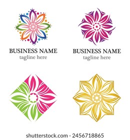 Diseño del icono del Vector del logotipo de la flor