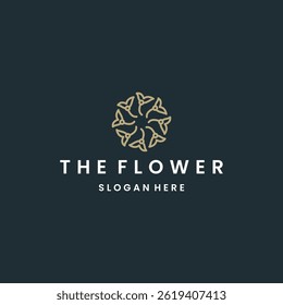 Flower logo vector icon illustration style