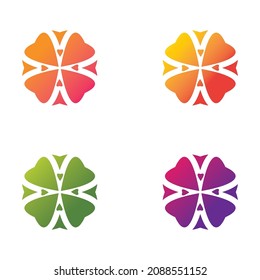 Flower logo vector icon set design