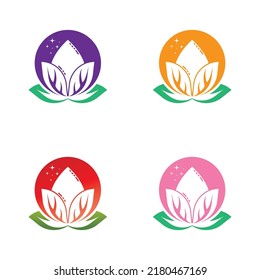 Flower logo vector icon set