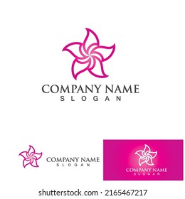 Plantilla de diseño de ilustración vectorial de logotipo de flor
