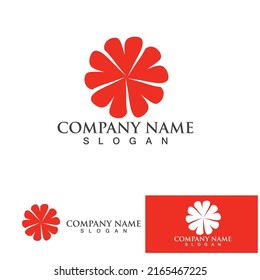  Plantilla de diseño de ilustración vectorial de logotipo de flor