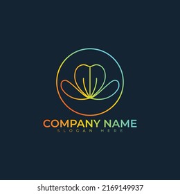 Diseño de ilustración vectorial de logotipo de flor