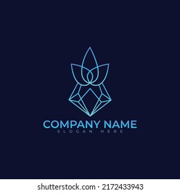 Diseño de ilustración vectorial de logotipo de flor