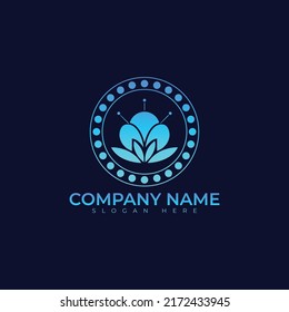 Diseño de ilustración vectorial de logotipo de flor