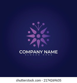 Flower logo vector illustration design