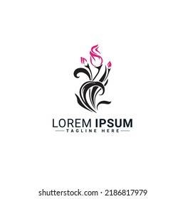 Flower logo vector illustration design 
