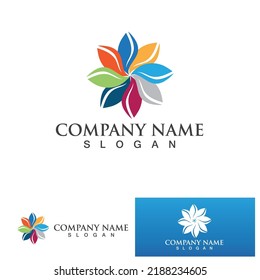  Flower logo vector illustration design template