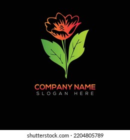 Diseño de ilustración vectorial de logotipo de flor 