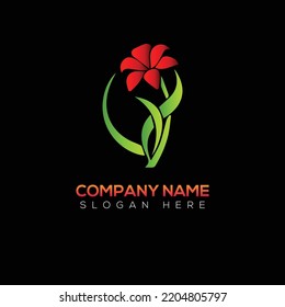 Diseño de ilustración vectorial de logotipo de flor 