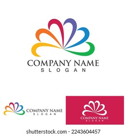  Flower logo vector illustration design template