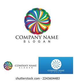  Flower logo vector illustration design template