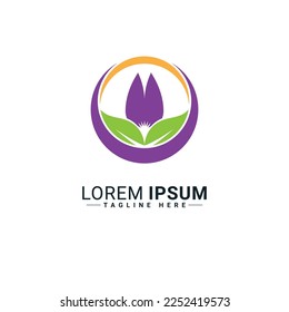 Diseño de ilustración vectorial de logotipo de flor 