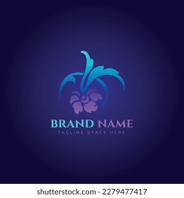 Diseño de ilustración vectorial de logotipo de flor