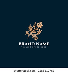 Diseño de ilustración vectorial de logotipo de flor