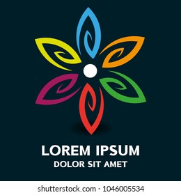 Flower logo . Vector illustration isolated on background .
 