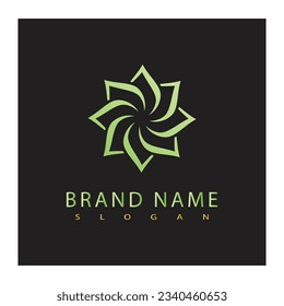 Plantilla de ilustración vectorial del logotipo de flor elemento empresarial y diseño de símbolos