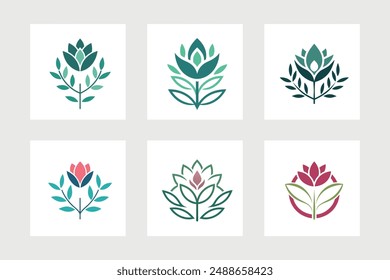    Flower logo vector illustration.
This is an editable file.