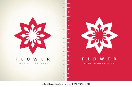Vector de logotipo de flores. Diseño de la planta.