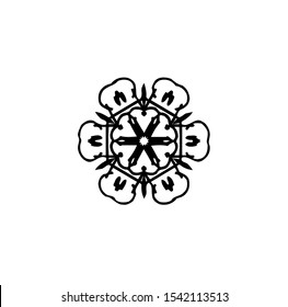 flower logo, vector of sparkle insignia, beauty icon of luxury jewel, symbol of crystal, emblem of crown, best for spa, hotel, business, company, and wedding template