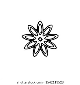 flower logo, vector of sparkle insignia, beauty icon of luxury jewel, symbol of crystal, emblem of crown, best for spa, hotel, business, company, and wedding template