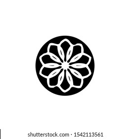 flower logo, vector of sparkle insignia, beauty icon of luxury jewel, symbol of crystal, emblem of crown, best for spa, hotel, business, company, and wedding template