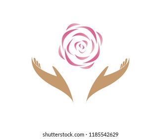 Flower logo vector template 