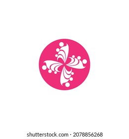 flower logo vector template people