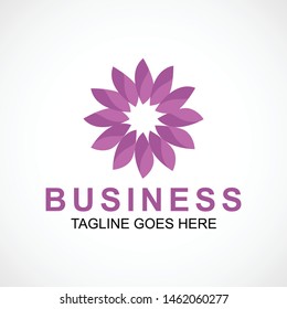 flower logo vector in violet colors for businnes and company
