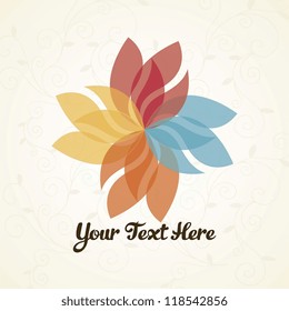 Flower logo with vintage background