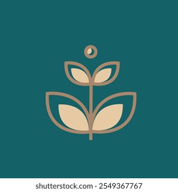 Logotipo de flor para casamento, moda, spa de beleza e marca boutique de presente. Ilustração decorativa em estilo ornamentado. Floral, pétalas de plantas, ornamento da natureza.