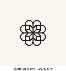 flower logobuilding  line art vector icon
