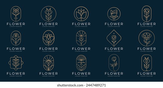 flower logos collection. Best collection of abstract floral minimalist logo collections, perfect for company logo or branding.