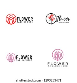 Flower Logos, Simple and Clean Flower Logo Design Template