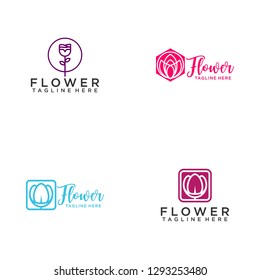 Flower Logos, Simple and Clean Flower Logo Design Template