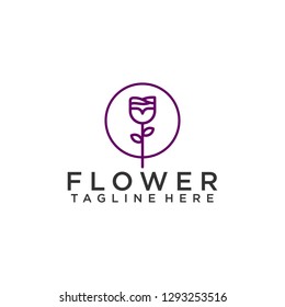 Flower Logos, Simple and Clean Flower Logo Design Template