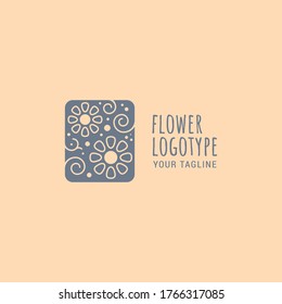 Flower logotype template. Ornament emblem