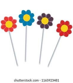 
Flower lollipop with floral pattern molded candy
