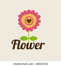 flower lonely over pink background vector illustration